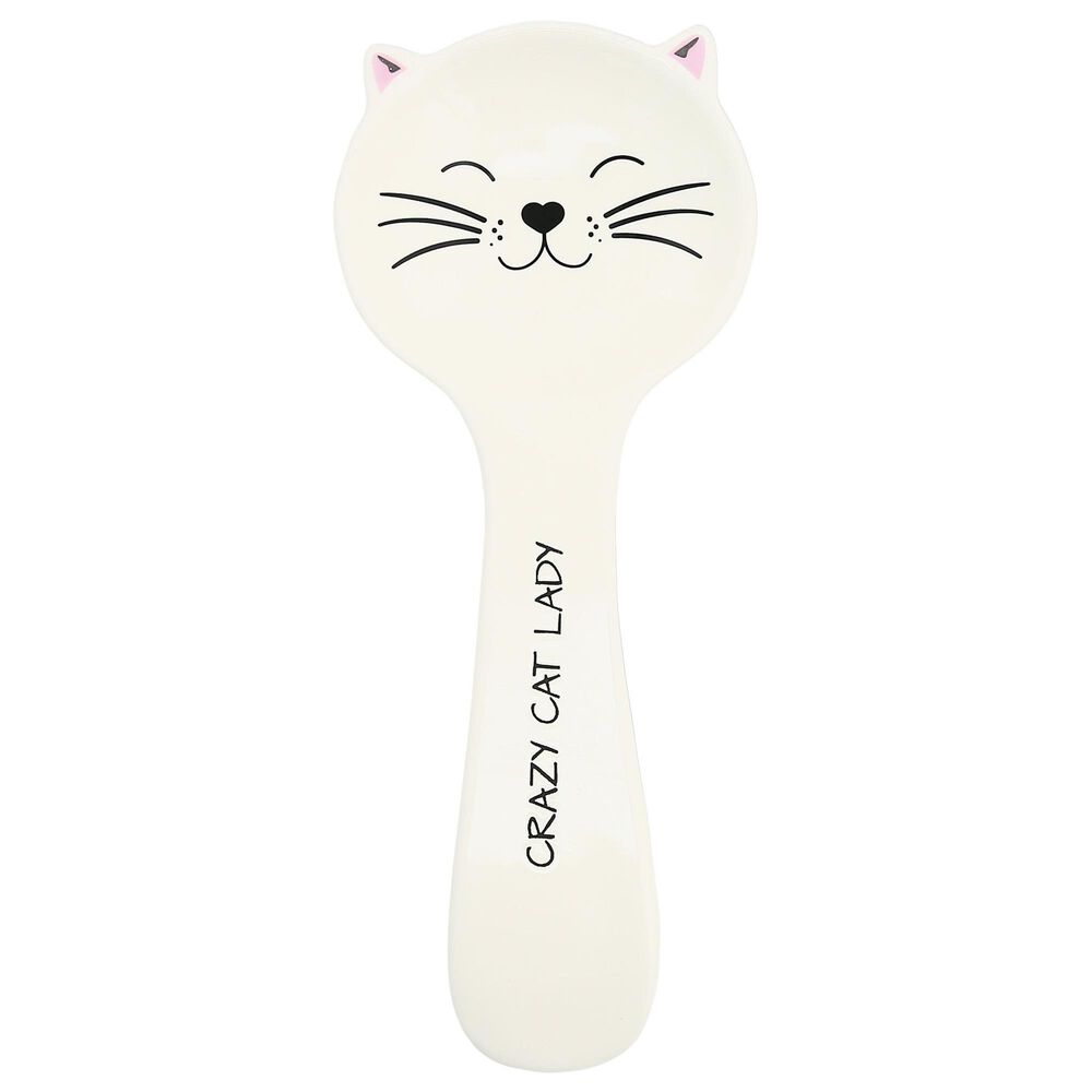 Pavilion Crazy Cat Lady 10" Spoon Rest in White, , large