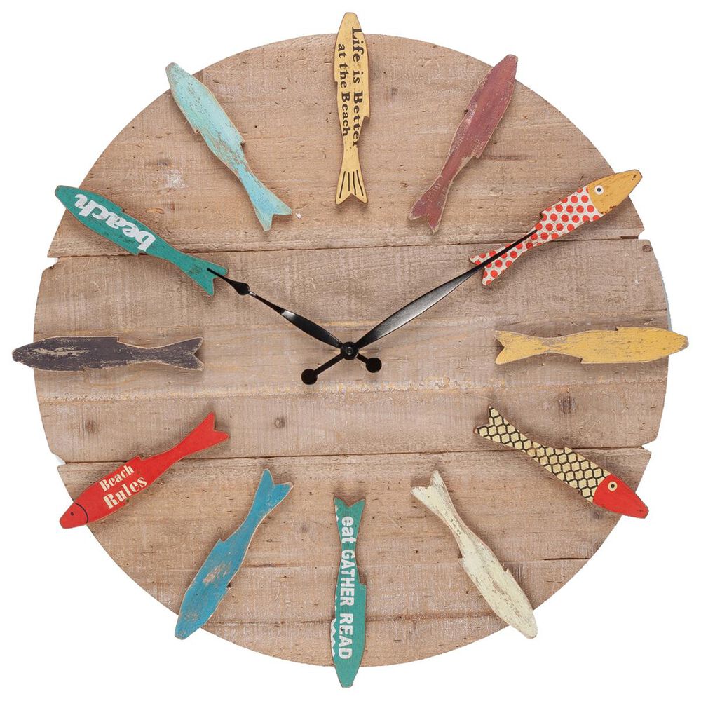 The Gerson Company Wooden Fish Clock, , large