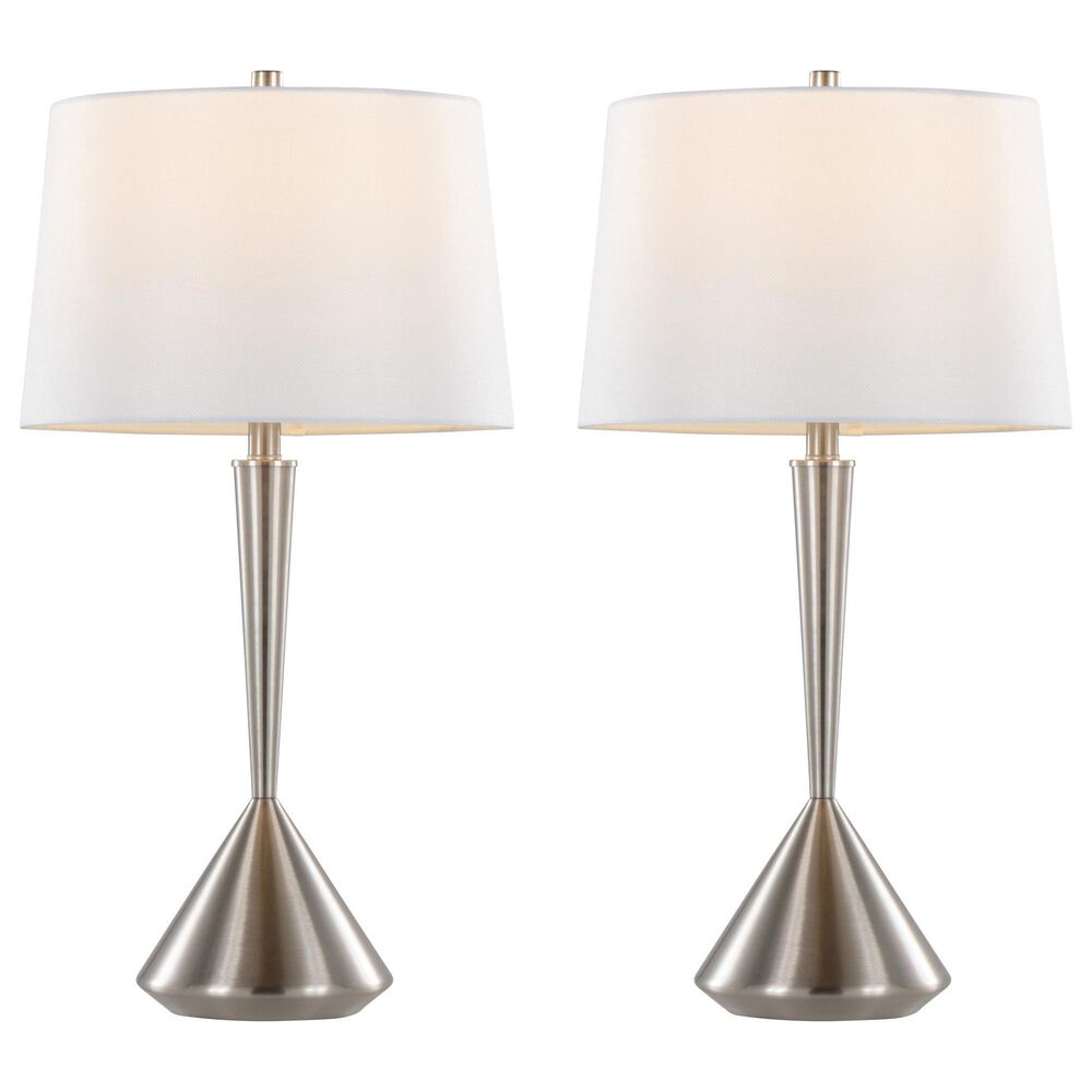 LumiSource Diva Metal Table Lamp in Brushed Nickel (Set of 2), , large
