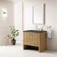 James Martin Vanities Hudson 36" Single Bathroom Vanity in Light Natural Oak with 3 cm Charcoal Soapstone Quartz Top and Rectangular Sink, , large