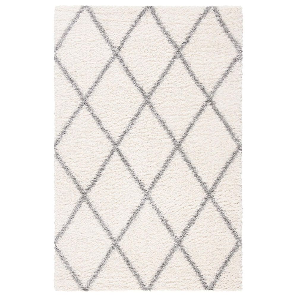 Safavieh Parma Shag PMA515A 4" x 6" Cream and Grey Area Rug, , large