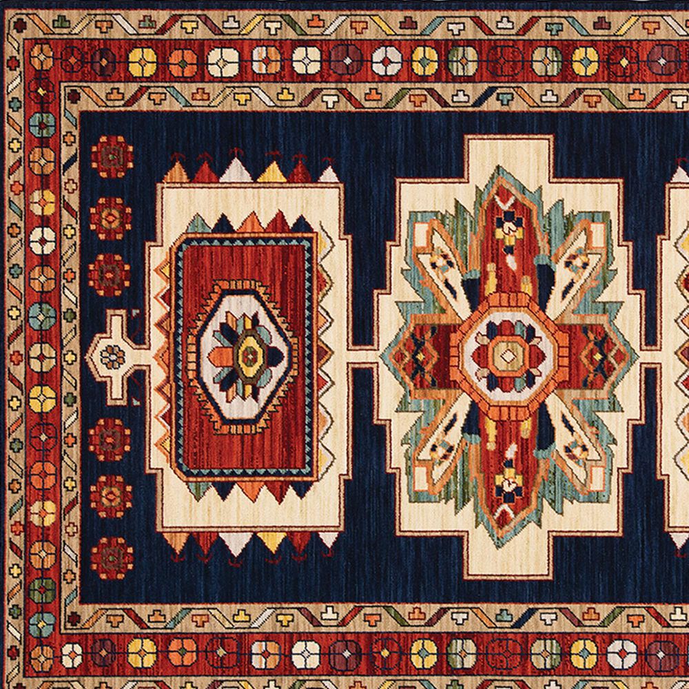 Oriental Weavers Lilihan Oriental 090B6 2&#39; x 3&#39; Blue and Red Scatter Rug, , large