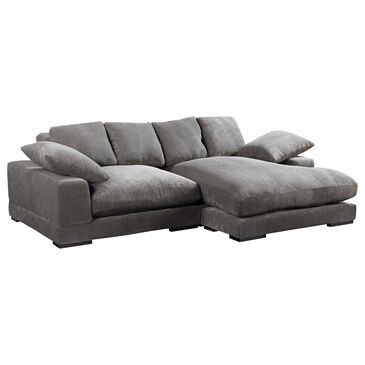 Moe"s Home Collection Plunge 2-Piece Stationary Sectional with Reversible Chaise in Charcoal, , large