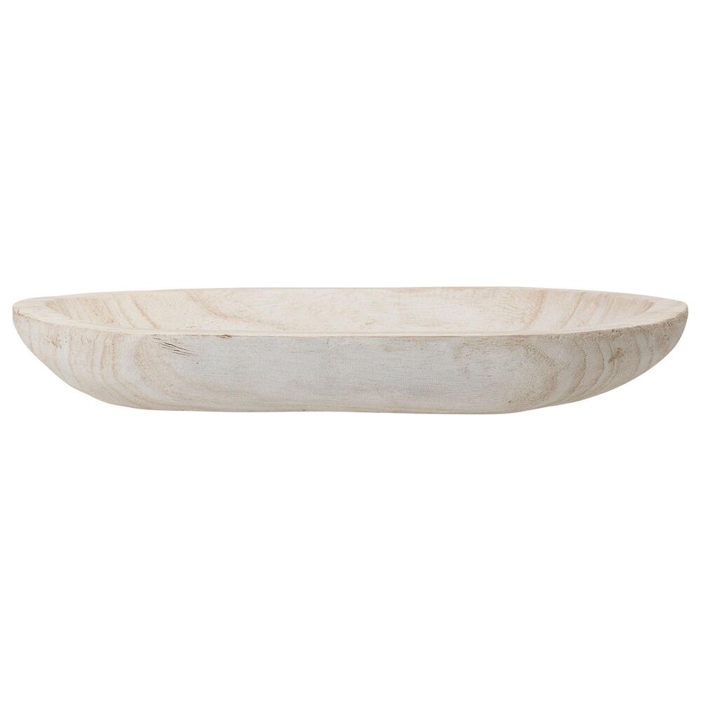Creative Coop Hand-Carved Wood Bowl in Whitewashed, , large