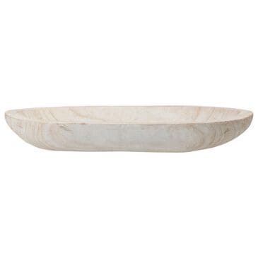 Creative Coop Hand-Carved Wood Bowl in Whitewashed, , large