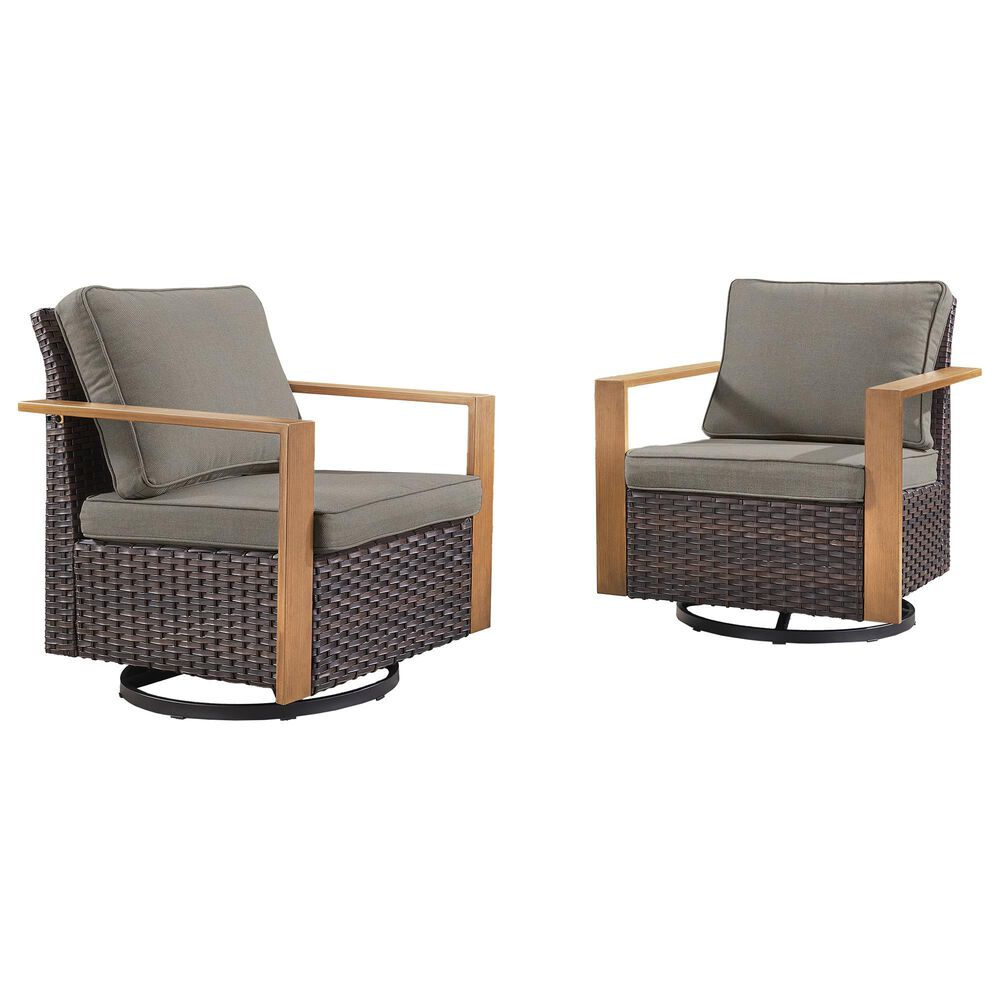 Sunwell Garden Outdoor Swivel Glider Chair in Gay (Set of 2), , large