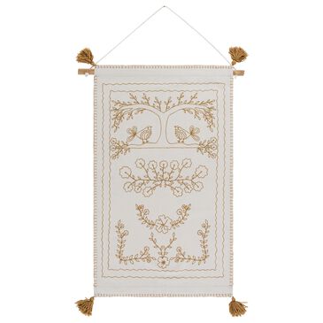 Surya Folk Tale Wall Hanging in Ivory and Camel, , large