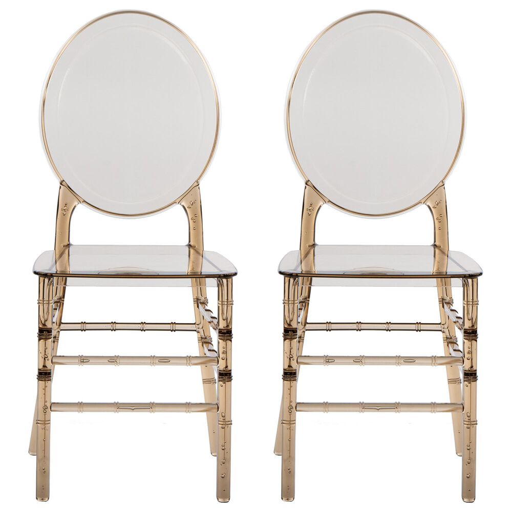 Rta Products Llc Ghost Stackable Side Chair in Amber &#40;Set of 2&#41;, , large