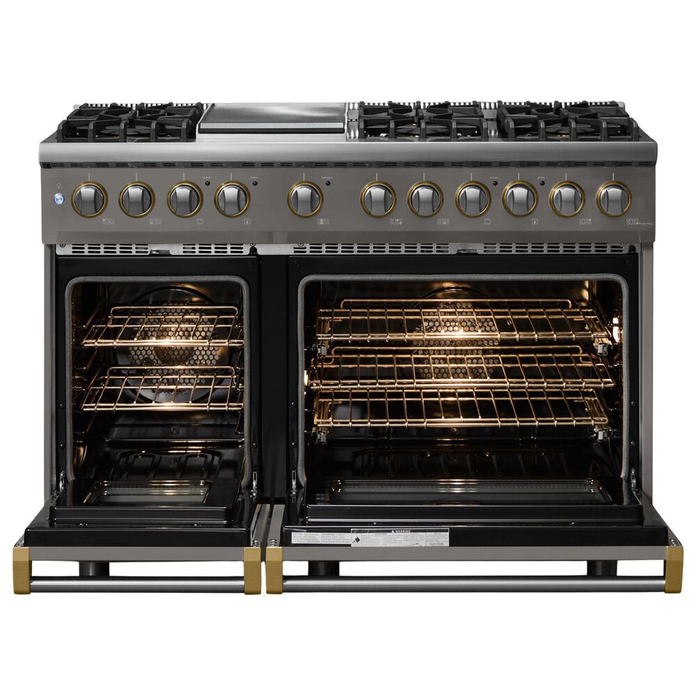 Viking Range 48" Freestanding Sealed Dual Fuel Convection Range in Damascus Gray, , large
