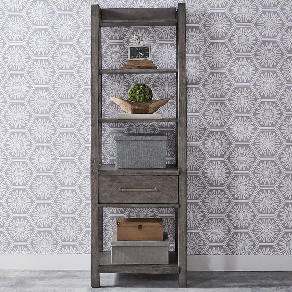 Belle Furnishings Modern Farmhouse Leaning Bookcase in Dusty Charcoal, , large