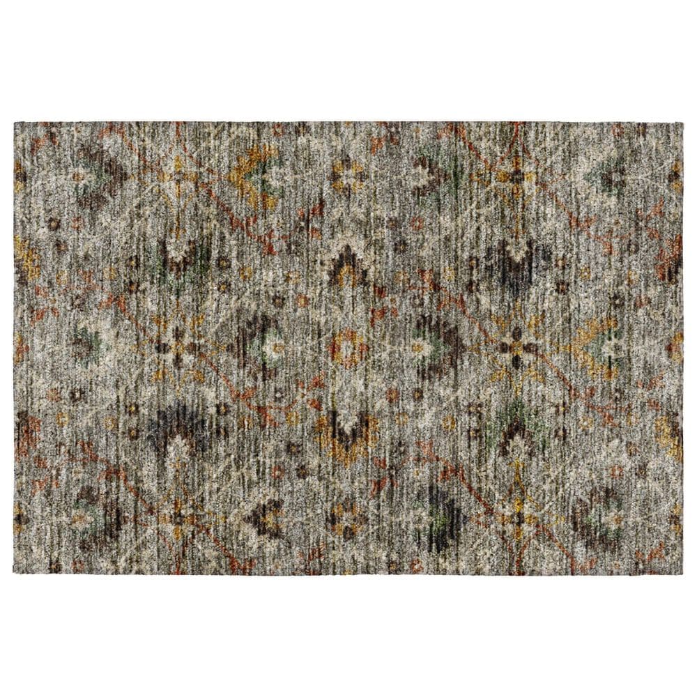 Dalyn Rug Company Silk Road Pewter, Gray, Ivory, Paprika, Sage and Gold 1"8" x 2"6" Area Rug, , large