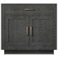 Lexora Home Abbey 36" Single Bathroom Vanity in Black Oak with 2 cm White Carrara Marble Top and Rectangular Sink, , large