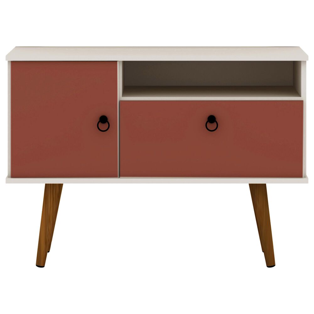 Dayton Tribeca 35.43" TV Stand in Off White and Terra Pink, , large