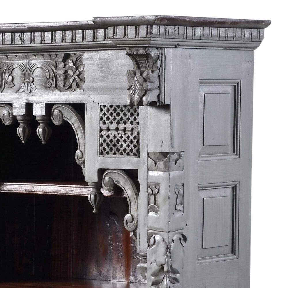 Jaipur Home One of a Kind Architectural Bookcase in Dark Grey, , large