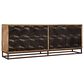 Hooker Furniture Swirl Door 86" Entertainment Console in Brass Foil and Medium Natural, , large