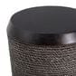 Hearth and Haven Outdoor Side Table with Braided Cord Design and Vintage Trim in Dark Brown, , large
