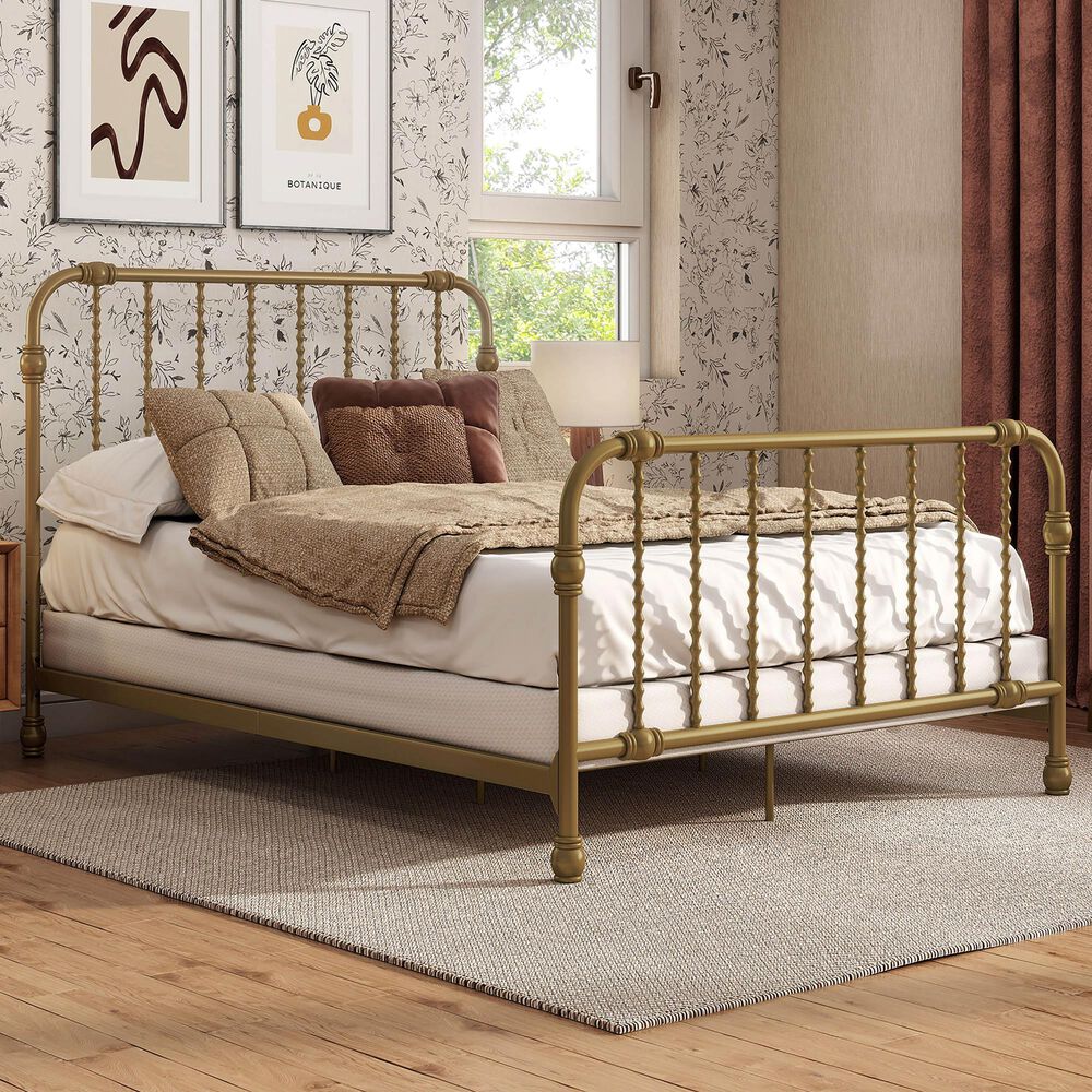 Furniture of America Wren Full Spindle Kids Bed in Gold, , large