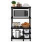 HOMLUX Turn-N-Tube 4-Tier Kitchen Storage Cart in Americano and Black, , large