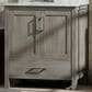 Lexora Home Jacques 30" Single Bathroom Vanity in Distressed Grey with 2 cm White Carrara Marble Top and Rectangular Sink, , large
