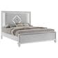 New Heritage Design Stardust King Panel Bed in White and Silver, , large