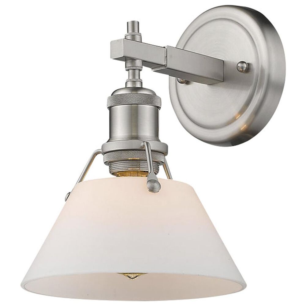 Golden Lighting Orwell PW 1-Light Bath Vanity in Pewter with Opal Glass Shade, , large