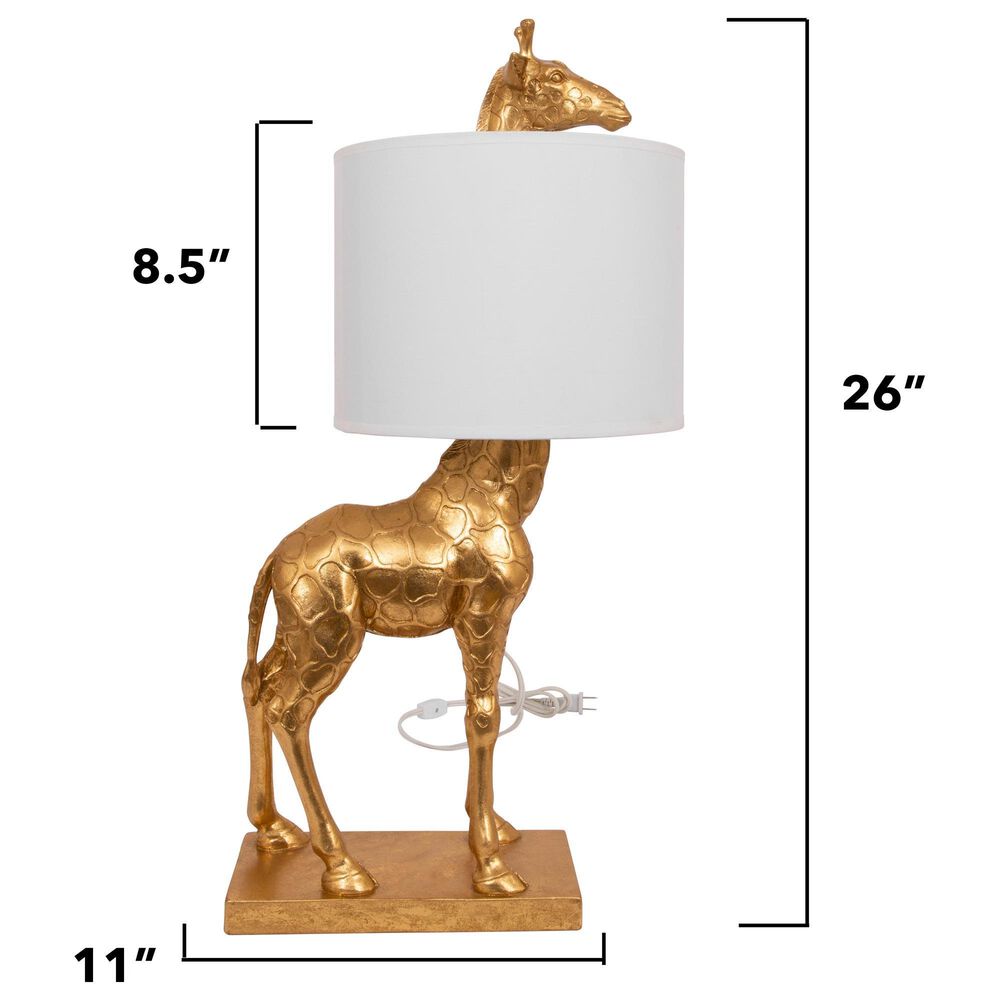 Creative Coop Serengeti Giraffe Table Lamp in Distressed Gold, , large