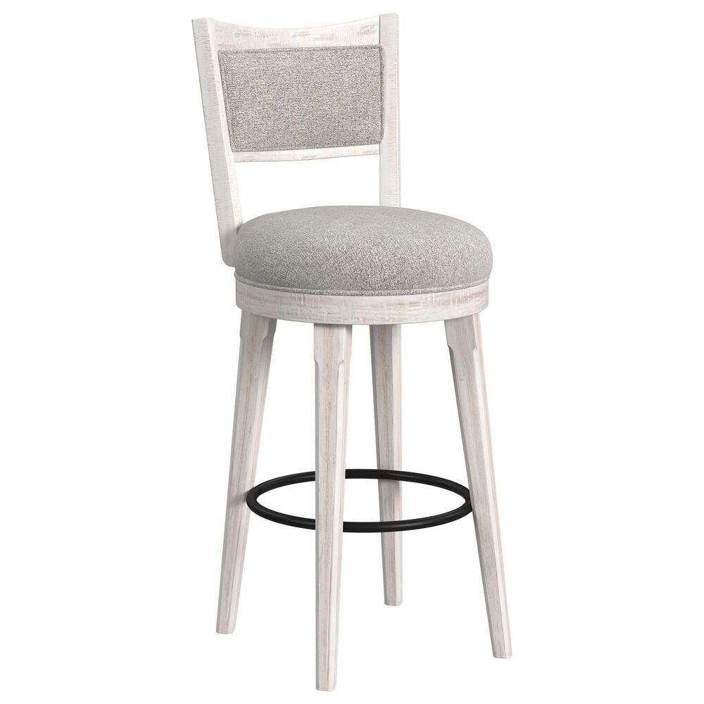 Mayberry Hill Rogen Swivel Bar Stool in Rustic White and Black, , large