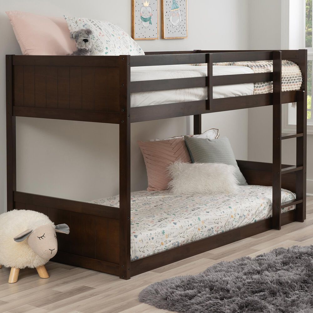 Linden Boulevard Dalton Low Profile Twin Bunk Bed in Espresso, , large