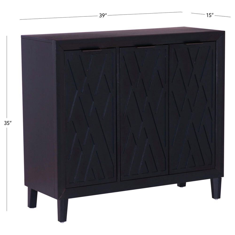 Linon Home Decor Miles 3-Door Accent Cabinet in Midnight Blue, , large