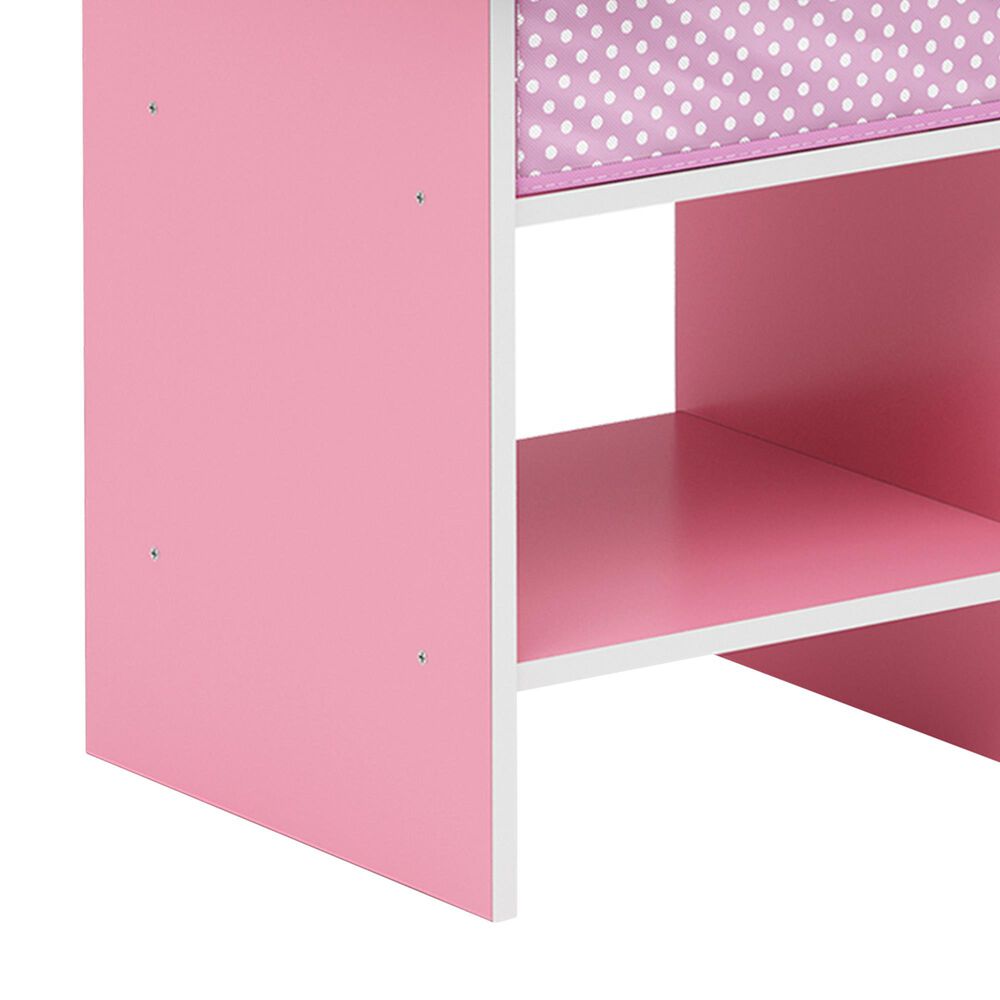 HOMLUX 1-Drawer Modern Nightstand with Open Shelf in Pink (Set of 2), , large