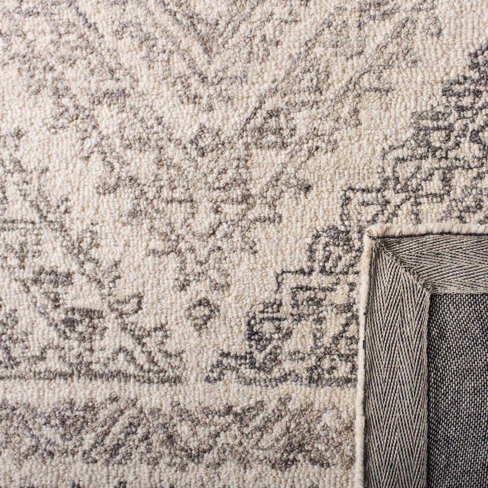 Safavieh Micro-Loop 5&#39; Square Ivory and Light Brown Area Rug, , large