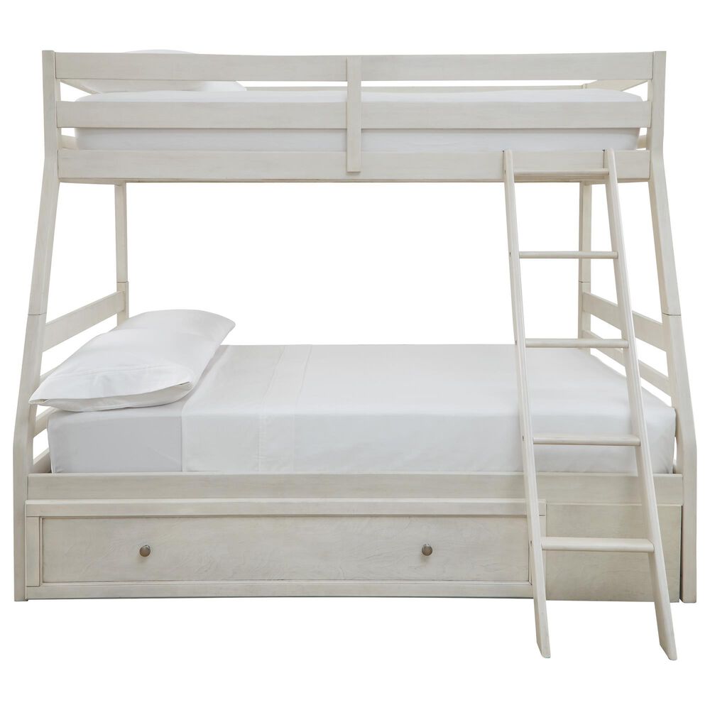 Ashley Robbinsdale Twin over Full Bunk Bed with Storage in Antique White, , large