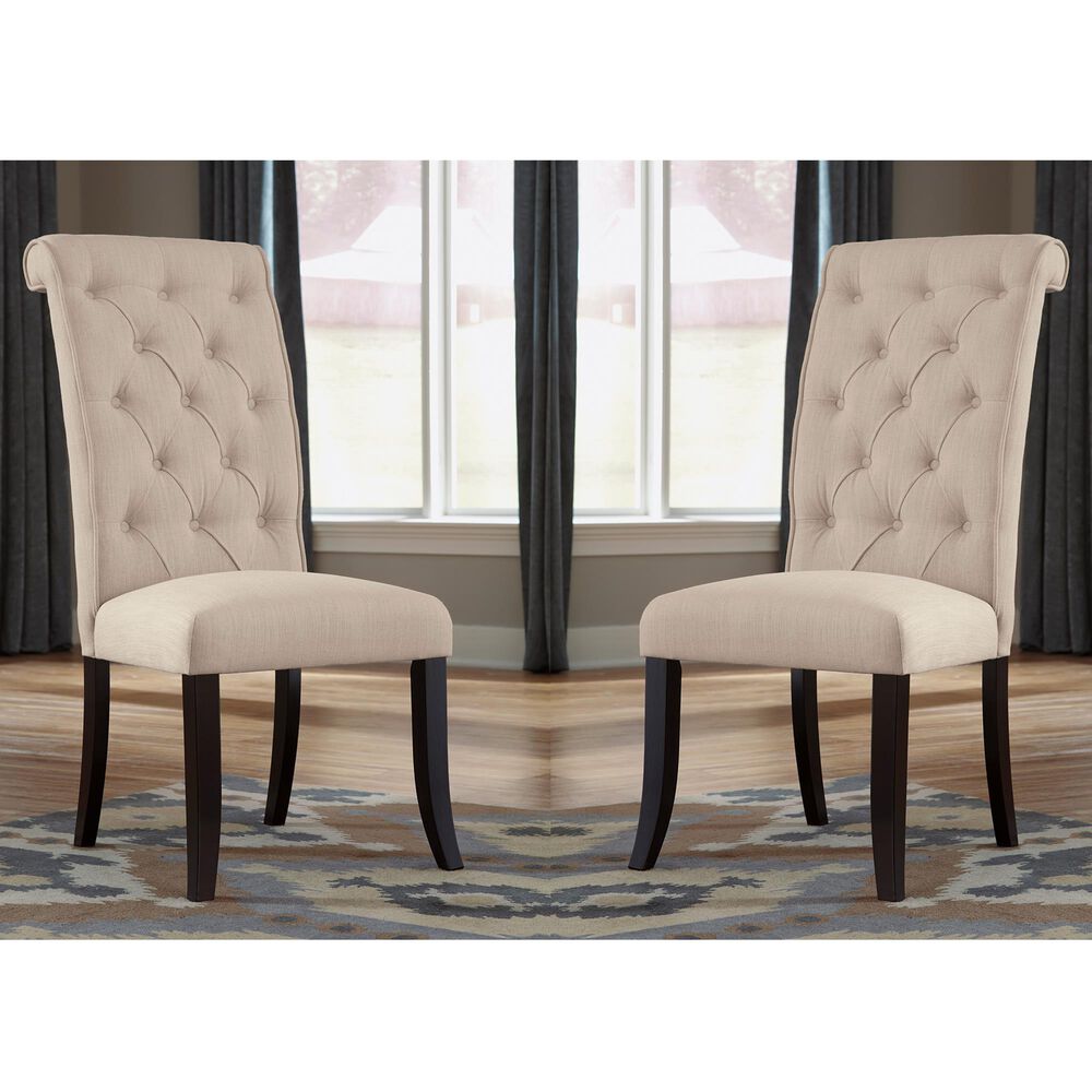 Signature Design by Ashley Tripton Dining Upholstered Side Chair in Linen (Set of 2), , large