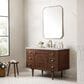 James Martin Vanities Amberly 48" Single Bathroom Vanity in Mid-Century Walnut with 3 cm Lime Delight Quartz Top and Rectangular Sink, , large
