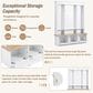 HOMLUX 9-Hook Hall Tree with 3-Cabinet in White and Natural, , large