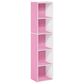 HOMLUX 5-Tier Cube Open Shelf Storage Organizer Bookcase in Pink and White, , large