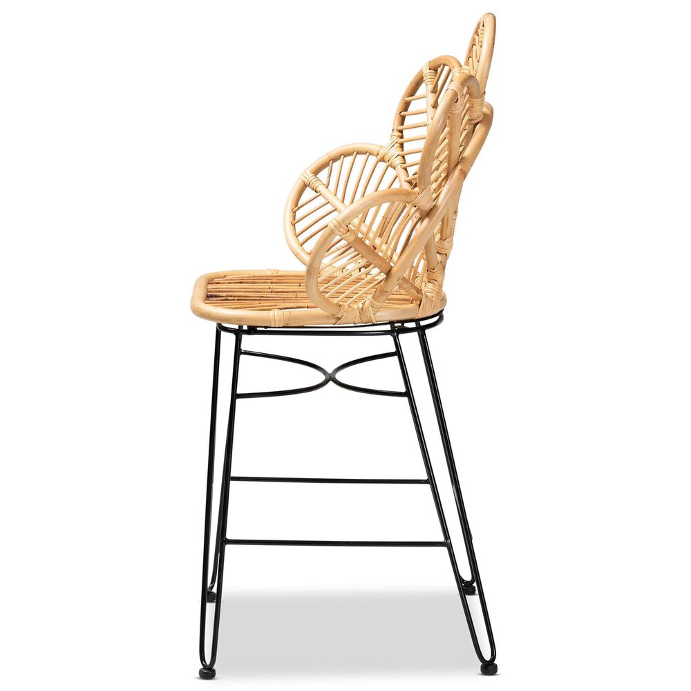 Baxton Studio Garan Counter Stool in Black, , large