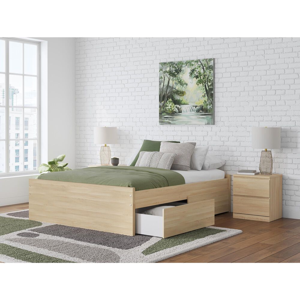 Ashley Onita Queen Platform Bed with 2 Side Storage in Natural, , large