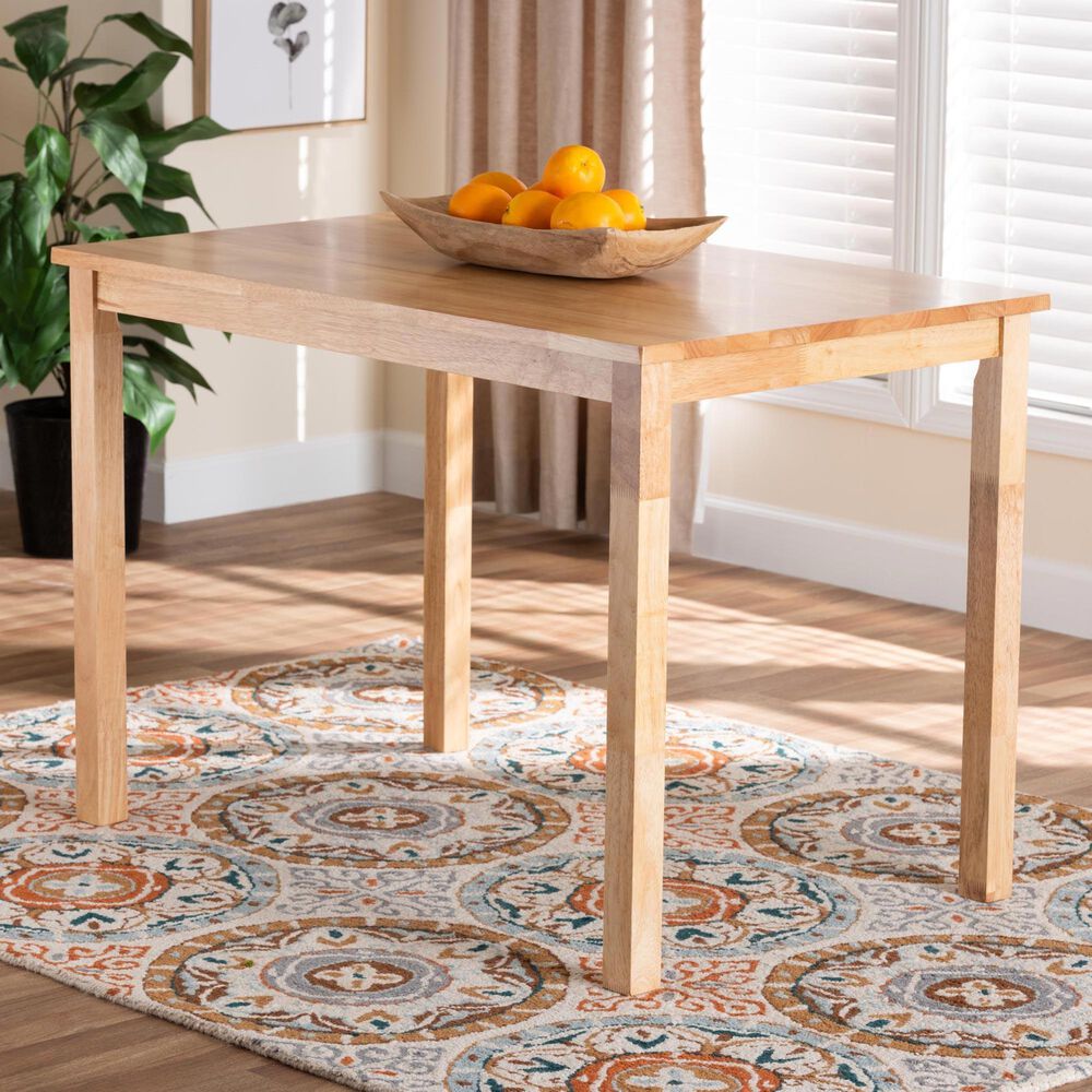 Baxton Studio Eveline Dining Table in Natural Brown - Table Only, , large