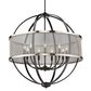 Golden Lighting Colson 9-Light Chandelier with Pewter Mesh Shade in Matte Black, , large