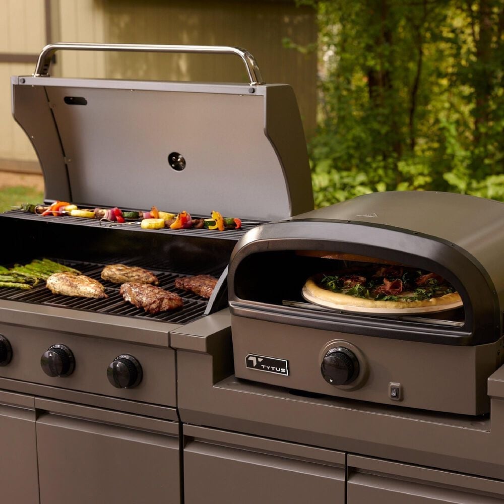 Tytus Anaheim and Emberwood 3-Piece Modular Duo with Gas Tabletop Pizza Oven in Gunmetal Gray, , large