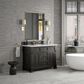 James Martin Vanities Brookfield 48" Single Bathroom Vanity in Black Onyx with 3 cm White Zeus Quartz Top and Rectangular Sink, , large
