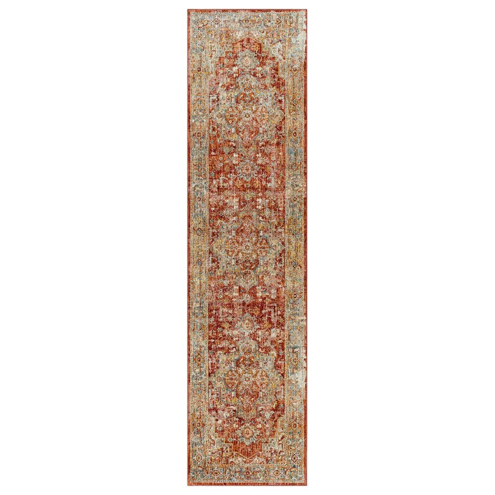 Surya Aspendos APS-2322 2"7" x 7"3" Rust, Teal, Mustard, Black, Medium Gray, Charcoal and Light Beige Runner, , large