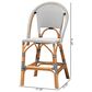 Baxton Studio Genica Counter Stool with Two-Tone Black and White Weaving in Natural Rattan (Set of 2), , large