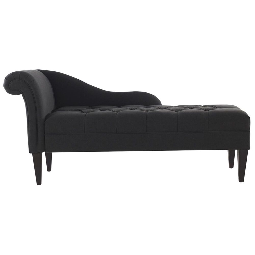 Jennifer Taylor Home Harrison Tufted Roll Arm Chaise Lounge in Jet Black, , large