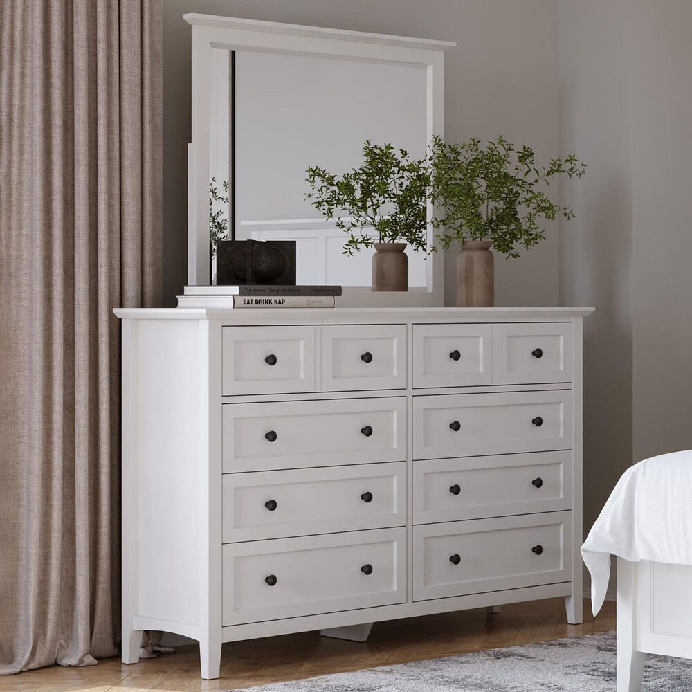 Urban Home Grace 8-Drawer Dresser with Mirror in Snowfall White, , large