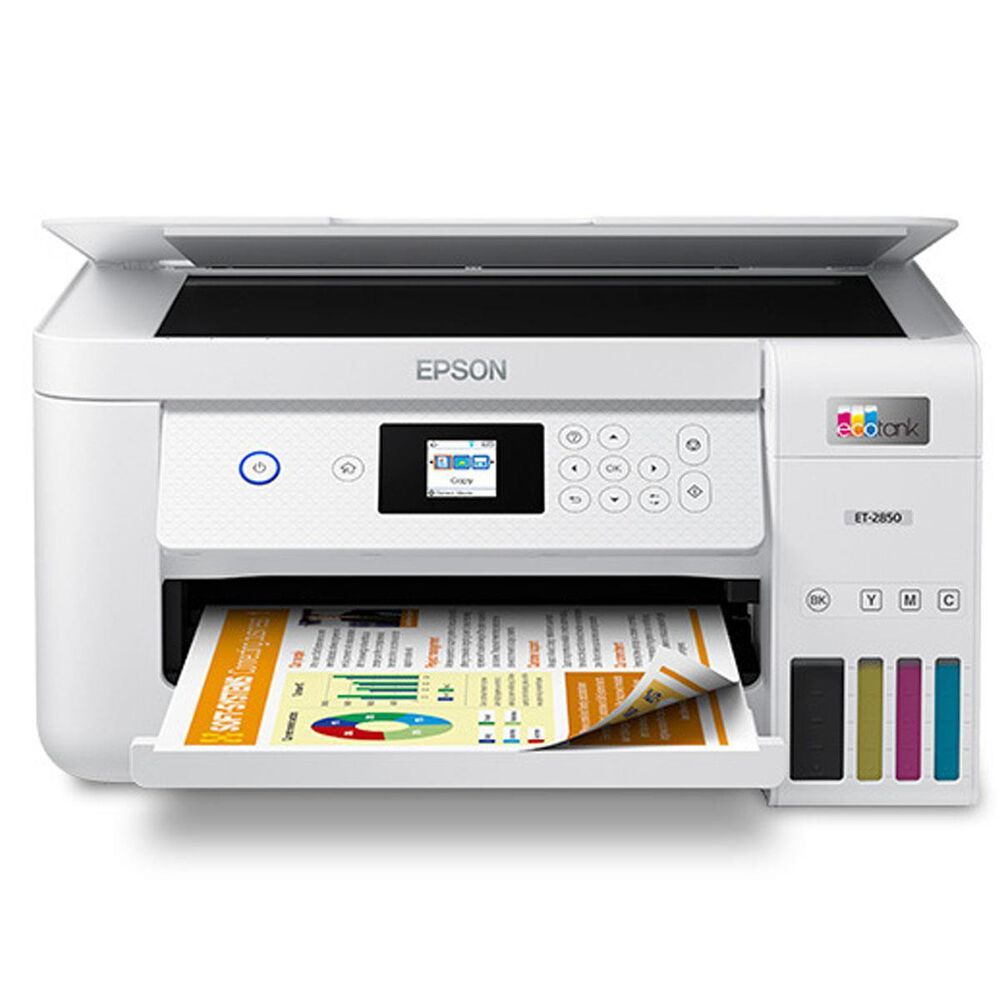 Epson EcoTank ET-2850 Wireless Color All-in-One Cartridge-Free Supertank Printer with Scan, Copy and Auto 2-sided Printing, , large