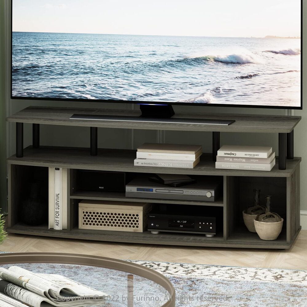 HOMLUX 47.2" Large Entertainment Center Stand for TV up to 55" in French Oak and Black, , large