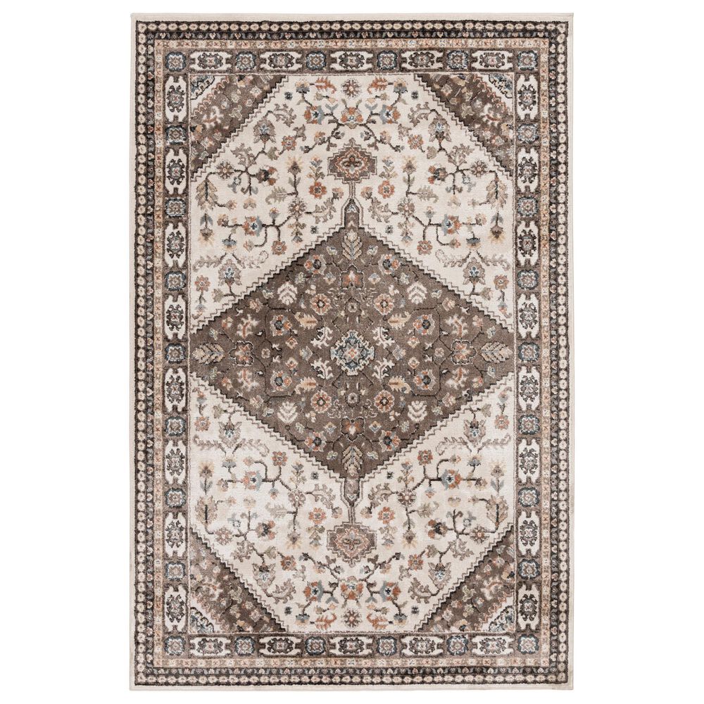 Central Oriental Heirloom Margot Tan and Navajo White 5"3" x 7"7" Area Rug, , large