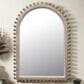 Creative Coop Wood Ball Framed Arched Wall Mirror in Natural, , large